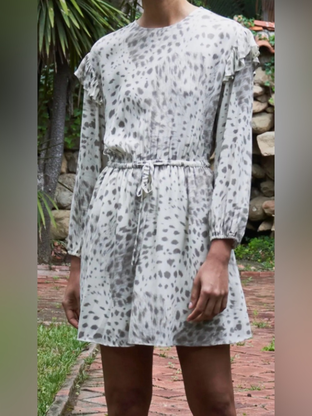 Rails Ora Puma Animal Print Mini Dress Ivory/Tan Size XS